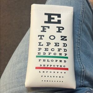 Eye Chart Glasses Case - White